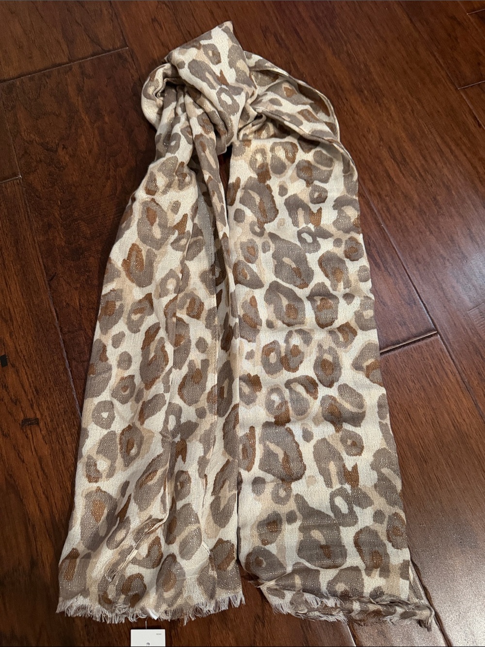 LOFT Neutral Leopard Print Scarf in Beige, Brown and Tan